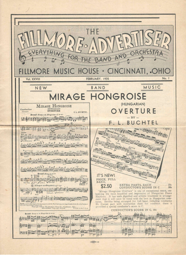 House organ of the Fillmore Music House, Cincinnati, subtitled "Everything for the Band and
Orchestra." Twenty-four pages advertising new band and orchestra music with sample cond...